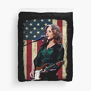 Vintage American Flag Bonnie Raitt Legend Duvet Cover