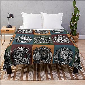 1920’s Tattoo Style Borderlands 3 Squad Mono Color Throw Blanket