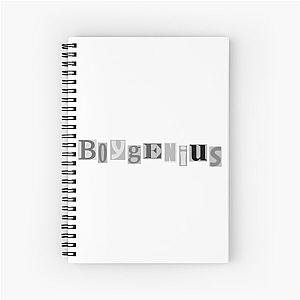 boygenius newspaper text (B&W) Spiral Notebook