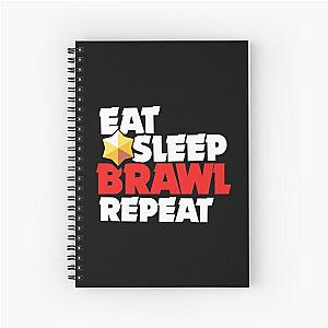 Eat Sleep Brawl Repeat - Brawl Stars Spiral Notebook