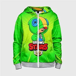 Brawl Stars Leon Children's 3D Zipped Sweatshirt Hoodies