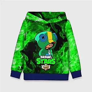 Brawl Stars Leon Game Children's 3D Green Sweatshirt