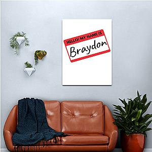 Braydon Price Merch Hello My Name Is Braydon Nametag Canvas Print Premium Merch Store