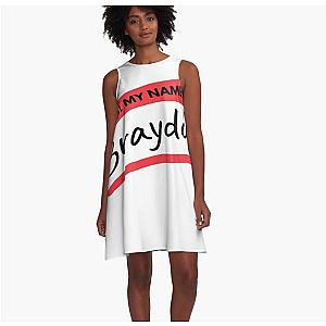 Braydon Price Merch Hello My Name Is Braydon Nametag A-Line Dress Premium Merch Store