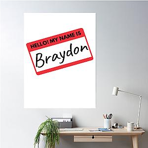 Braydon Price Merch Hello My Name Is Braydon Nametag Poster Premium Merch Store