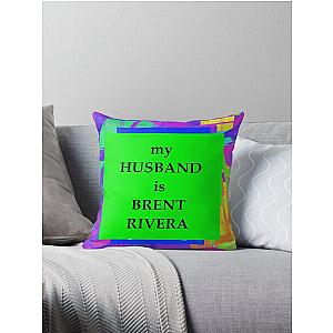 my husband is brent rivera  Throw Pillow