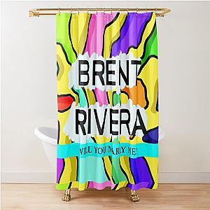 brent rivera will you marry me? Shower Curtain