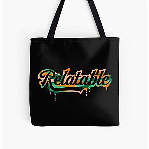 Brent Rivera Merch Relatable-Black Camo Melting All Over Print Tote Bag