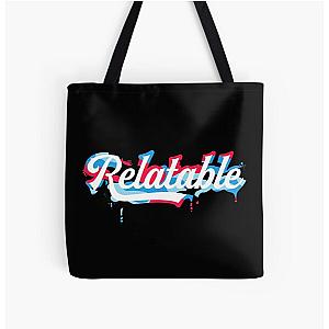 Brent Rivera Merch Relatable-White Camo Melting All Over Print Tote Bag