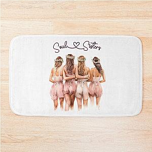 Soul Sisters Bachelorette Bridesmaids Watercolor Art Bath Mat