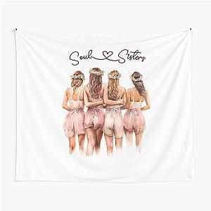 Soul Sisters Bachelorette Bridesmaids Watercolor Art Tapestry