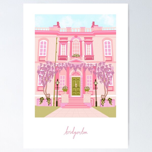 Bridgerton House, Pastel Pink Poster | Bridgerton Store - Official ...