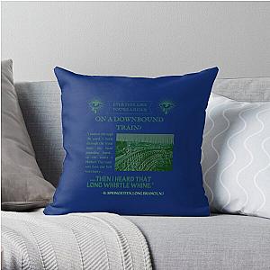 Bruce Springsteen Downbound Train Vintage Newspaper Lyric Design Throw Pillow RB1608