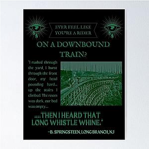 Bruce Springsteen Downbound Train Vintage Newspaper Lyric Design Poster