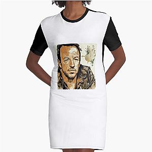 Portrait of  Bruce Springsteen Graphic T-Shirt Dress