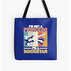 Retro Guitarist Band Rockstar Bruce All Over Print Tote Bag