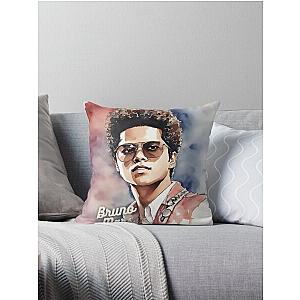 Bruno Mars Watercolor Unique Fan Art Throw Pillow