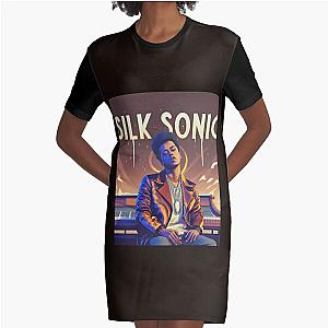 Silk Sonic Bruno Mars-Bruno Mars Graphic T-Shirt Dress