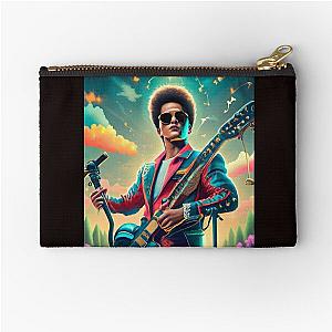 Bruno Mars with his Colorful Guitar-Bruno Mars Zipper Pouch