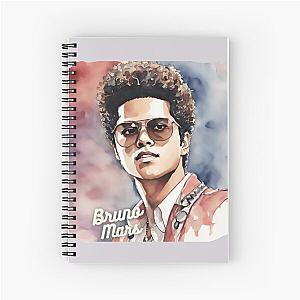 Bruno Mars Watercolor Unique Fan Art Spiral Notebook