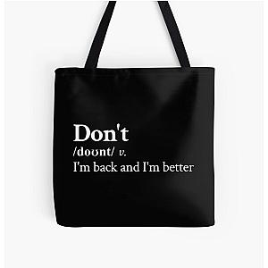 Bryson Tiller Aesthetic Motivational Hip Hop Quote Lyrics Black All Over Print Tote Bag RB1412