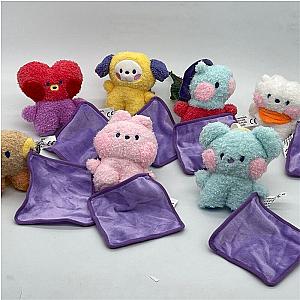 10cm BT21 Mini Doll and Purple Blanket Plush