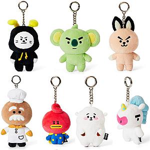 BT21 Korea Kpop Anime Figure Animals Doll Keychain