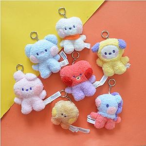 BT21 Anime Soft Plush Doll Toys Keychain