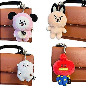 BT21 Kpop Kawaii Rj Mang Chimmy Tata Plush Doll Keychain