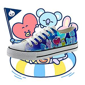 BT21 Kpop Anime Figure Women Low Top Canvas Shoes