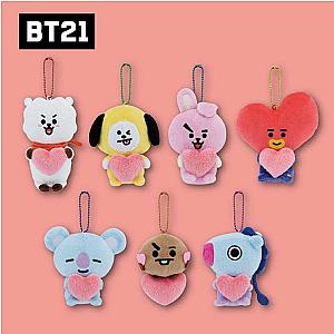 BT21 Anime Figure BTS With Heart Keychain