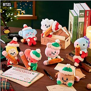 10cm BT21 Christmas Holiday Series Mini Doll With Pencil Plush