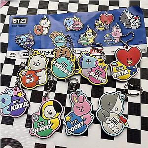 BT21 Anime Kpop Doll Rubber Keychain