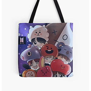 BT21 Bags - BT21 Group All Over Print Tote Bag RB2103