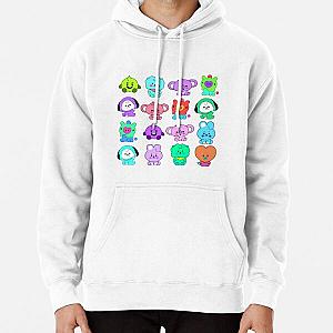 BT21 Hoodies - Colourful BT21 Character Pattern Style Pullover Hoodie RB2103