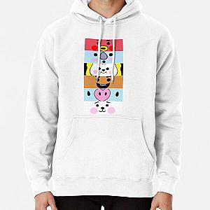 BT21 Hoodies - BT21 Character Faces Pullover Hoodie RB2103