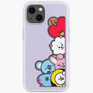 BT21 Cases - peek a boo BT21 characters (dark purple outline) iPhone Soft Case RB2103