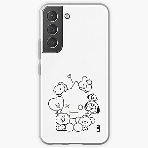 BT21 Cases - BT21 Free Hug Line Art In Black (Baby Version) By BTS (Ania Mardrosyan)  Samsung Galaxy Soft Case RB2103