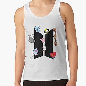 BT21 Tank Tops - BT21 Love (black)| Perfect Gift Tank Top RB2103