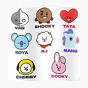 BT21 Posters - BT21 Members Names Poster RB2103