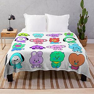 BT21 Blanket - Colourful BT21 Character Pattern Style Throw Blanket RB2103