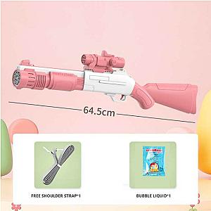 Pink Electric Bubble Gun Gatling 10 Hole Bubble Gun