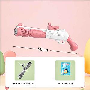 Pink Electric Bubble Gun Gatling 10 Hole Bubble Gun