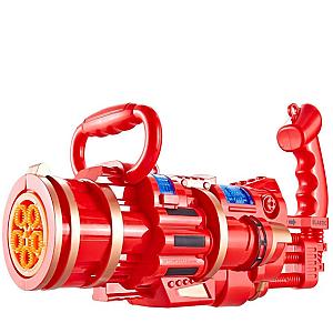 Red Kids Gatling Bubble Gun 5 Hole Bubble Gun