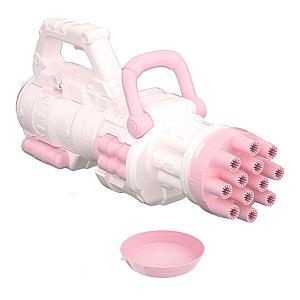 Pink Kids Electric Gatling Bubble Gun 12 Hole Bubble Gun