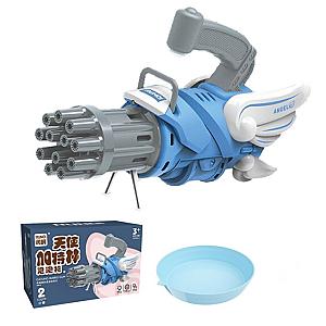 Blue Wings Kids Electric Gatling Bubble Gun 12 Hole Bubble Gun