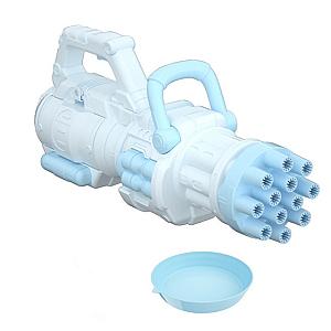 Blue Kids Electric Gatling Bubble Gun 12 Hole Bubble Gun