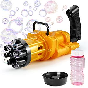 Gold Bubble Machine Electric Automatic 8 Hole Bubble Gun