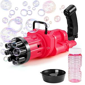 Red Bubble Machine Electric Automatic 8 Hole Bubble Gun