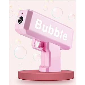 Pink Electric Bubble Machine Outdoor Cool Bubble Gun